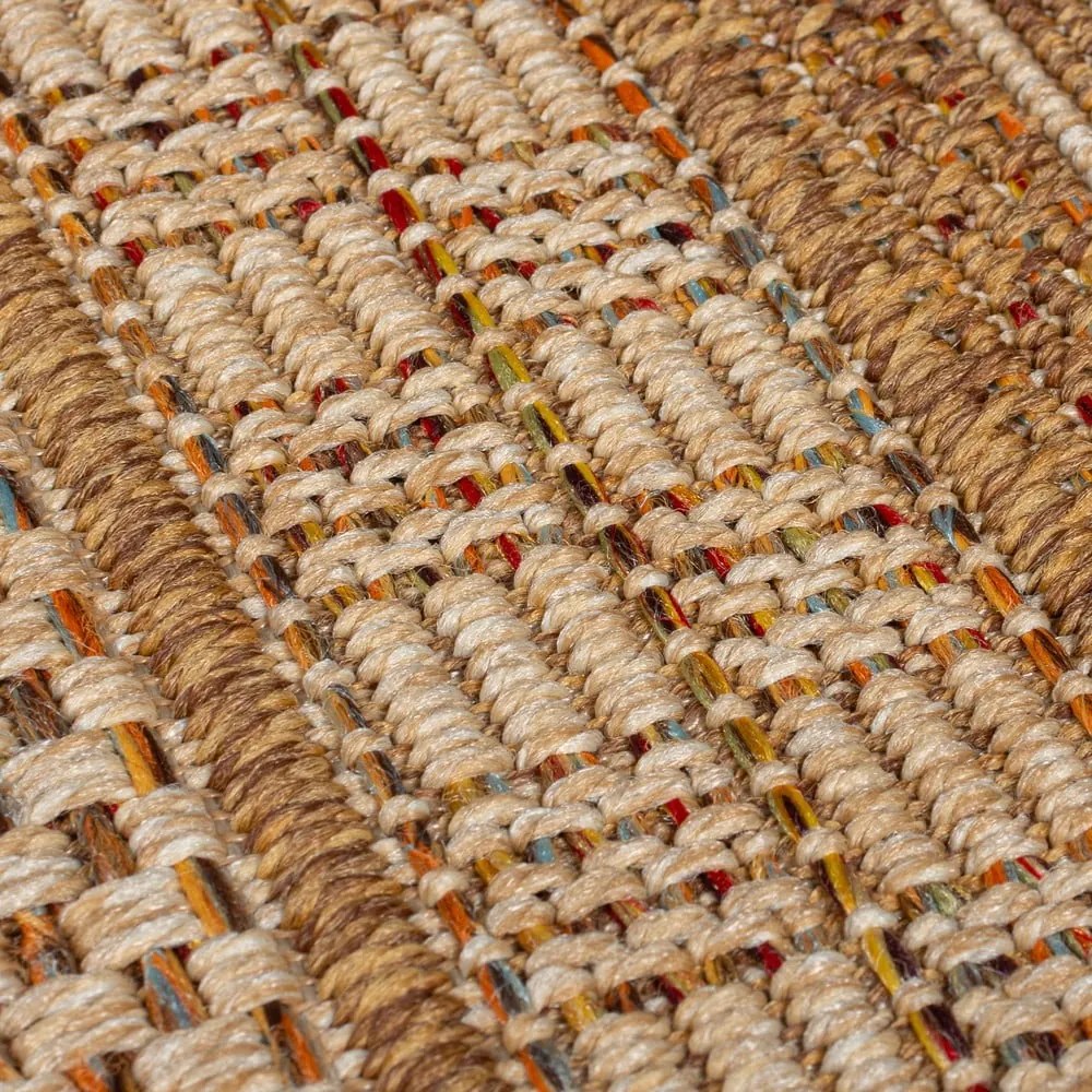 Chodnik odpowiedni na zewnątrz w naturalnym kolorze 80x230 cm Farah Stripe – Flair Rugs