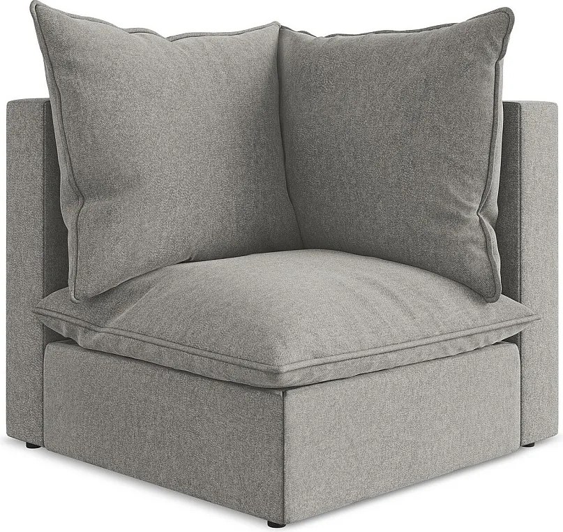 Moduł narożny - z tkaniny welwetowej - szary - MANAO