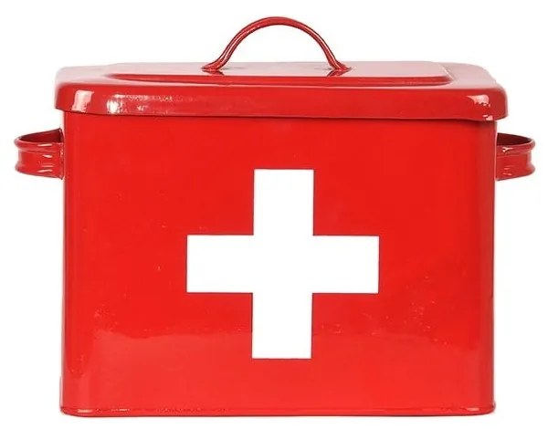 Czerwony pojemnik blaszany LABEL51 Firt Aid
