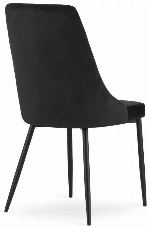 Zestaw do jadalni 1+4, czarny stół w dekorze złoty dąb MADO 120x80cm i czarne aksamitne krzesło do jadalni IMOLA