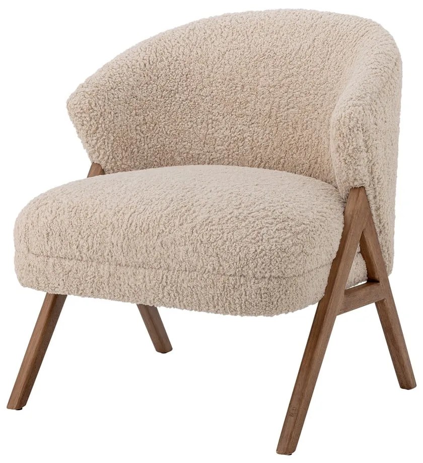 Beżowy fotel z materiału bouclé Camino – Bloomingville