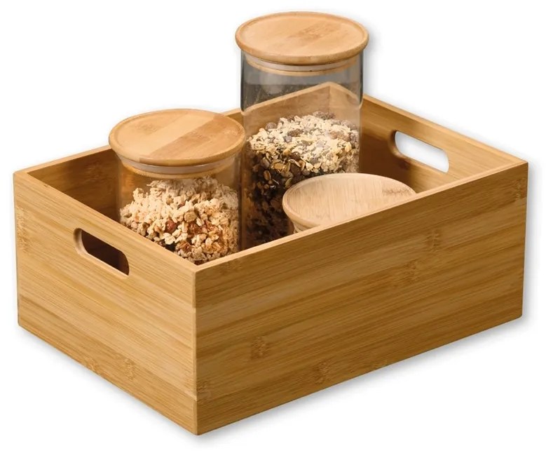 Kesper 57402 Bambusowy pojemnik, 33 x 24 x 13,5 cm