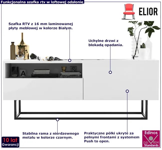 Szafka rtv z szufladą biała Z3-S16