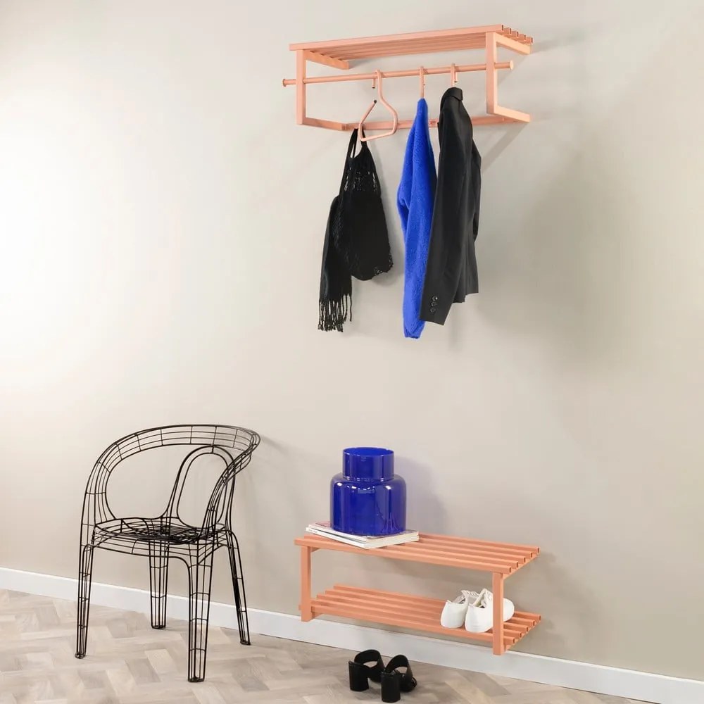 Łososiowa metalowa wisząca szafka na buty 71x26x34 cm Marco – Spinder Design