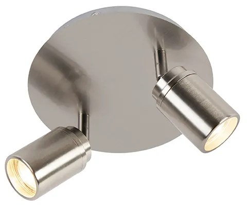 Nowoczesny reflektor łazienkowy ze stali 2-światła IP44 - Ducha