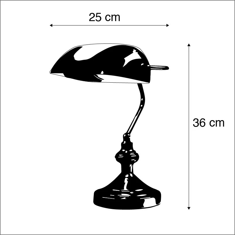 Inteligentna lampa stołowa mosiądz z zielonym szkłem w tym WiFi P45 - Banker Retro Oswietlenie wewnetrzne