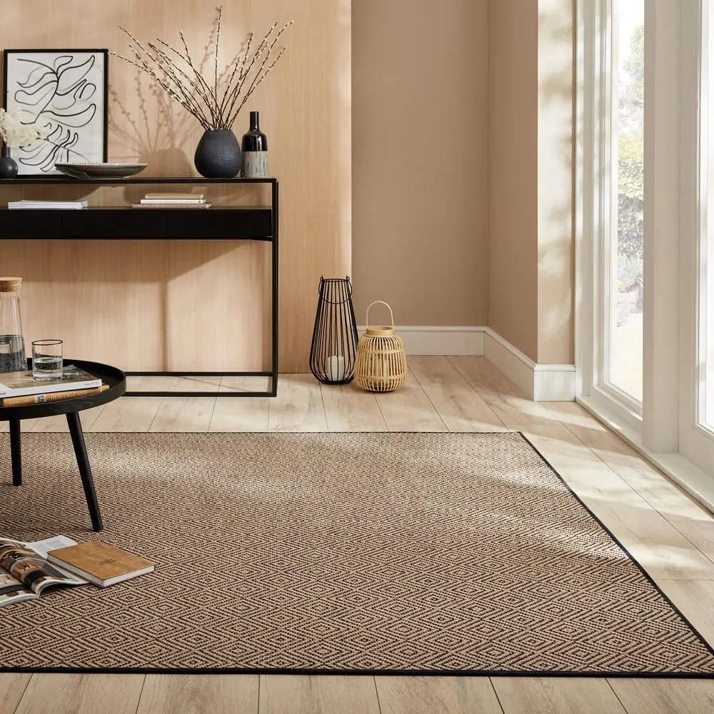 Czarno-naturalny dywan z juty 120x170 cm Diamond – Flair Rugs