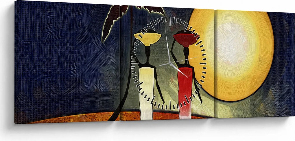 Obraz starożytnego obrazu (z zegarem) (90x30 cm)