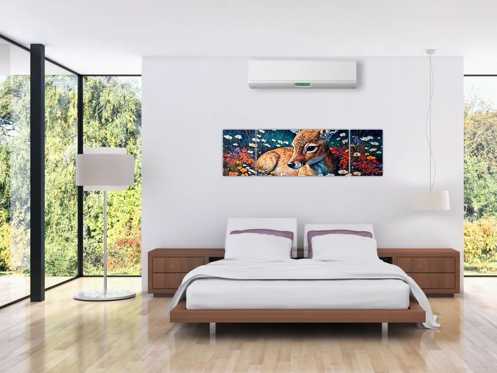 Obraz - Malowany jeleń (170x50 cm)