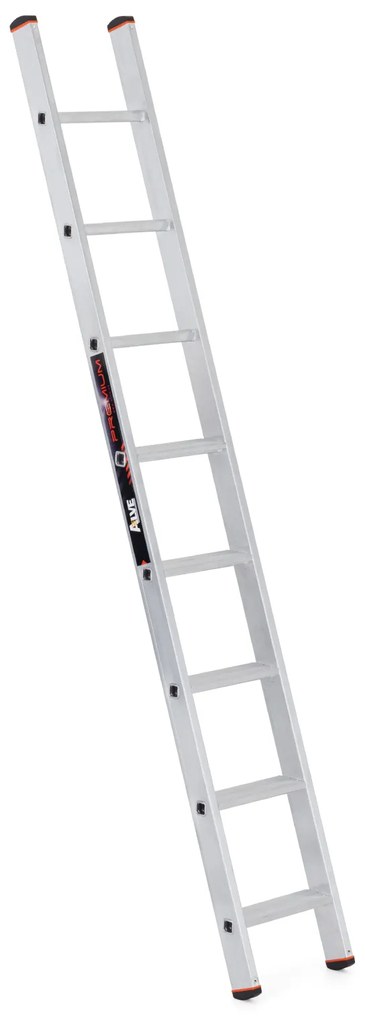 Aluminiowa jednodniowa drabina ALVE PREMIUM z stopniami, 1x16 szczebli, długość 4,67 m