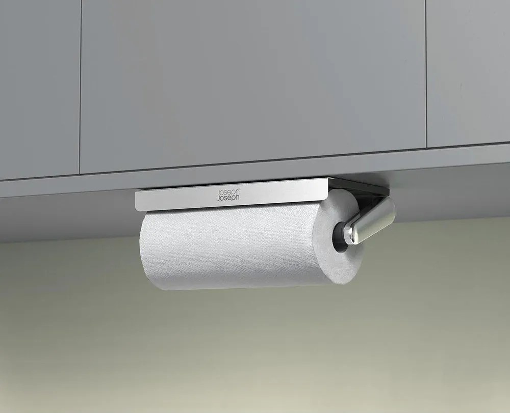 Ścienny plastikowy wieszak na ręczniki papierowe w kolorze srebra RollGrip – Joseph Joseph