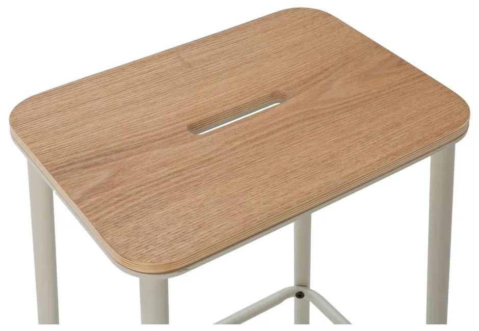 Kremowe hokery zestaw 2 szt. (wysokość siedziska 65 cm) Abba – Marckeric