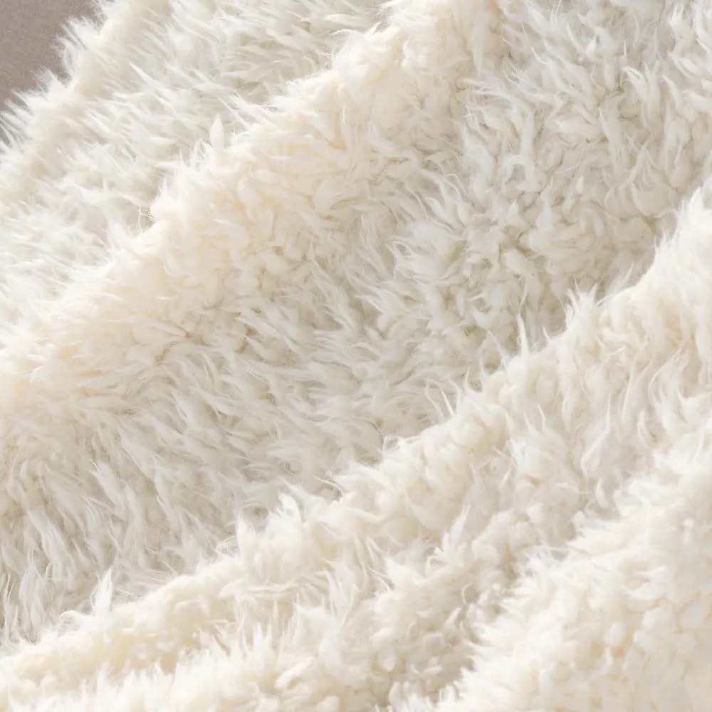 Biały koc ze sztucznego futra 180x220 cm Mouton – douceur d'intérieur