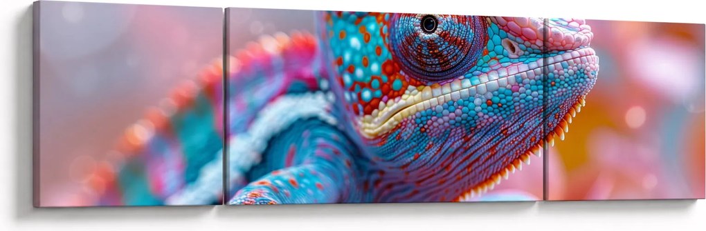 Obraz - Kolorowy kameleon (170x50 cm)