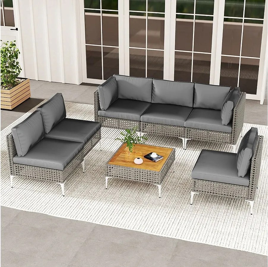 Zestaw mebli wypoczynkowych Meble ogrodowe ze stołem i kanapą