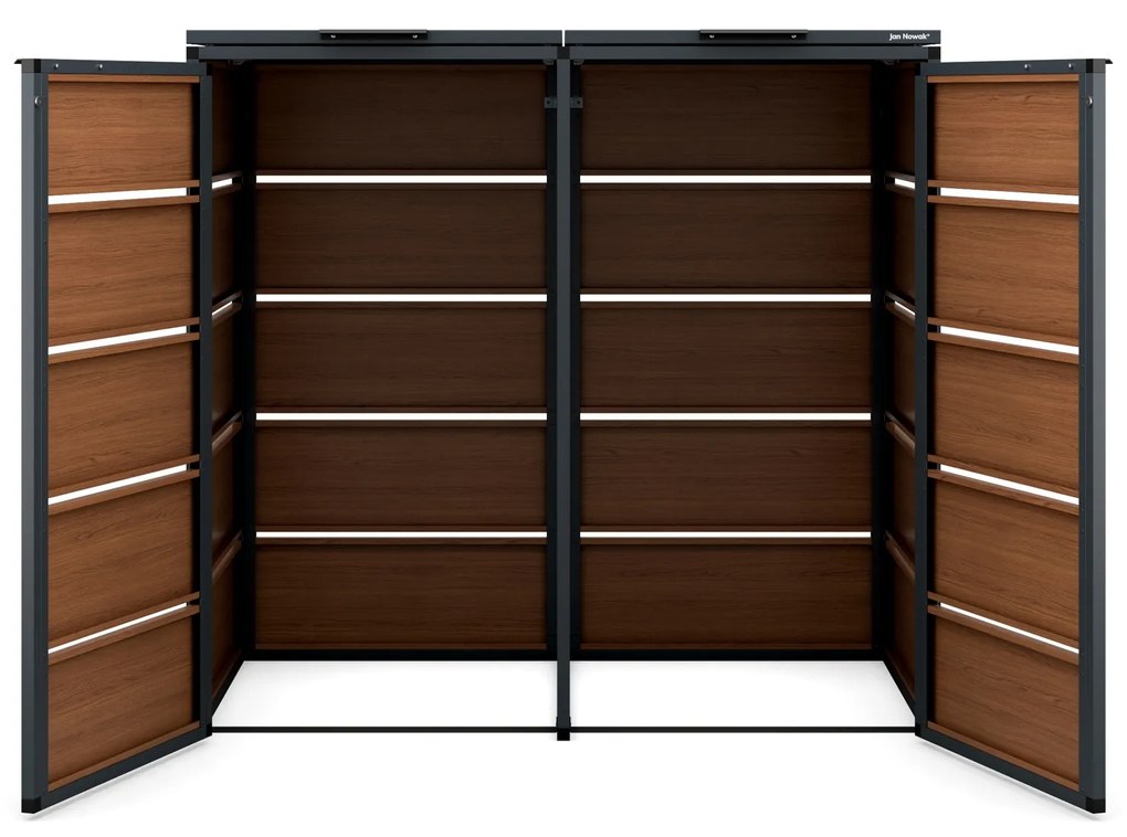 Zabudowa śmietnikowa 120L dwukomorowa, antracyt - orzech