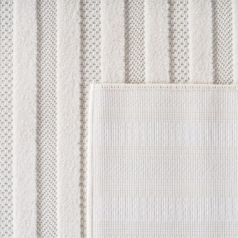 Dywan zewnętrzny Doha 3 D wstęgi kremowy 80 cm x 150 cm