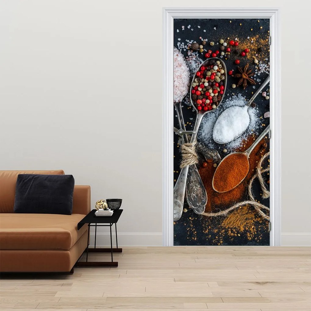 Fototapeta na drzwi - Łyżka z przyprawami (95x205cm)