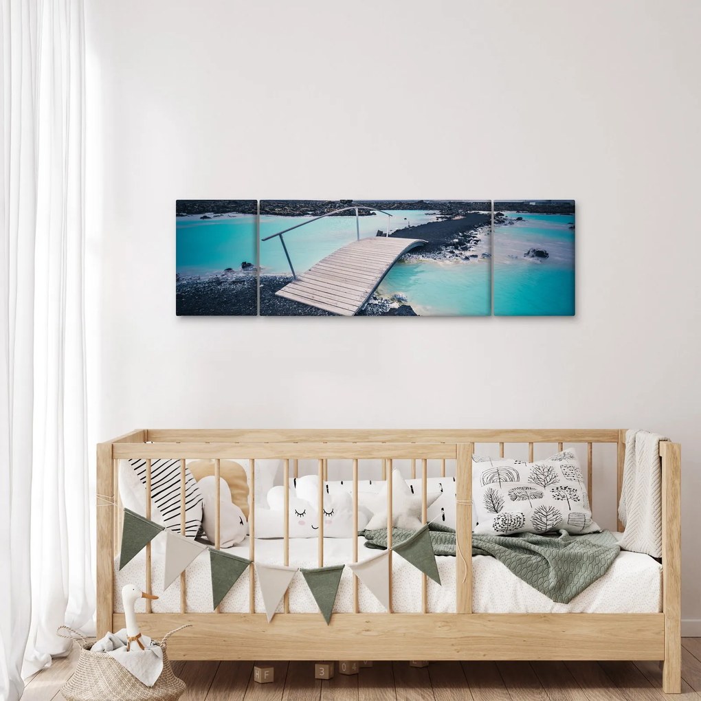 Obraz drewnianego mostu (170x50 cm)