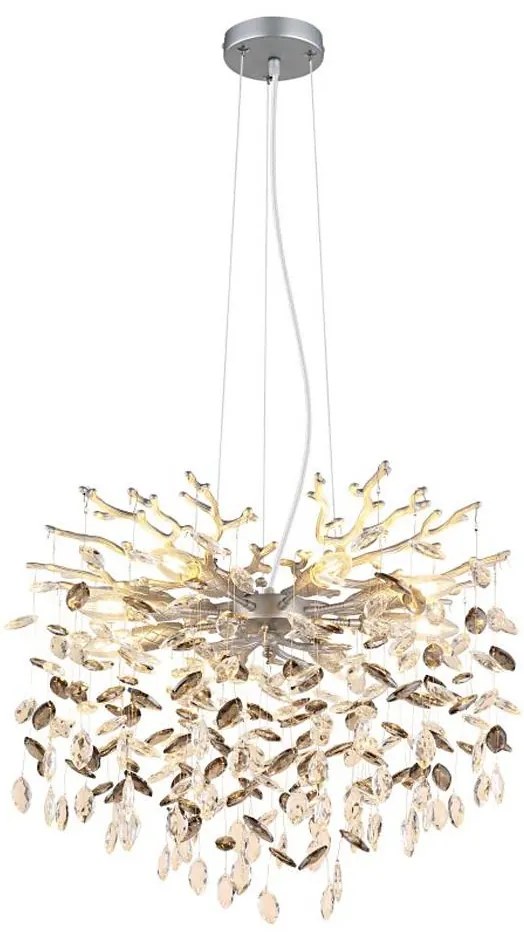 Globo 64138H1S - Żyrandol na lince QUEENA 8xE14/40W/230V srebrny