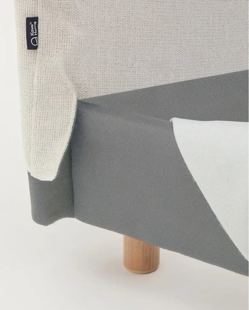 Szare tapicerowane łóżko jednoosobowe bez stelaża 90x200 cm Valma – Kave Home