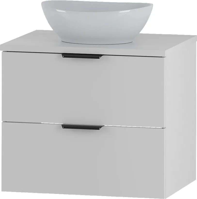 Biały Zestaw do Łazienki 60cm Szafka z Blatem Umywalka Pile