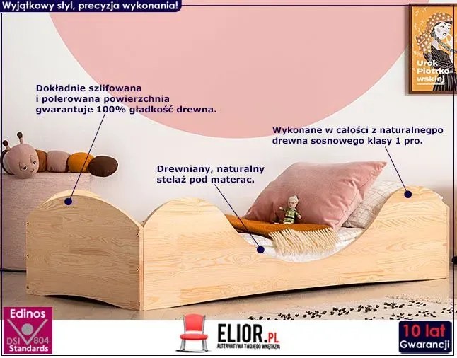 Drewniane łóżko młodzieżowe D2-Z98