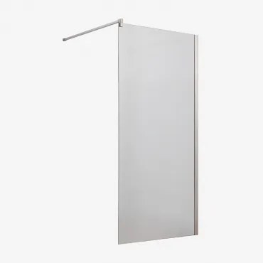 Stała Ścianka Prysznicowa Z Hartowanego Szkła 8 Mm I Aluminium Bristol Transparent & 80 X 195 Cm & Szczotkowana Szarość - Sklum