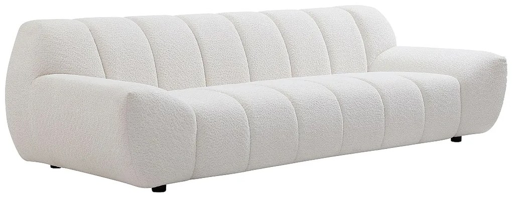 Kanapa 3-osobowa z białej tkaniny z bukli SORIELI