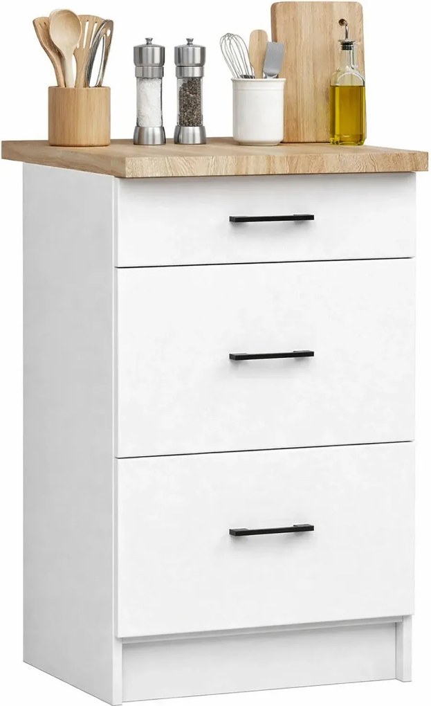 Biała dolna szafka kuchenna z szufladami 40 cm L7-B00