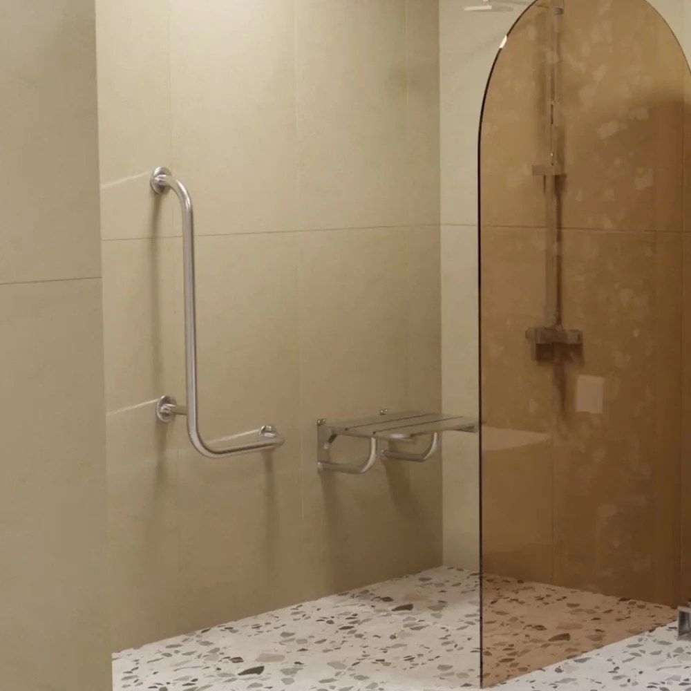 Uchwyt łazienkowy kątowy prawy chrom