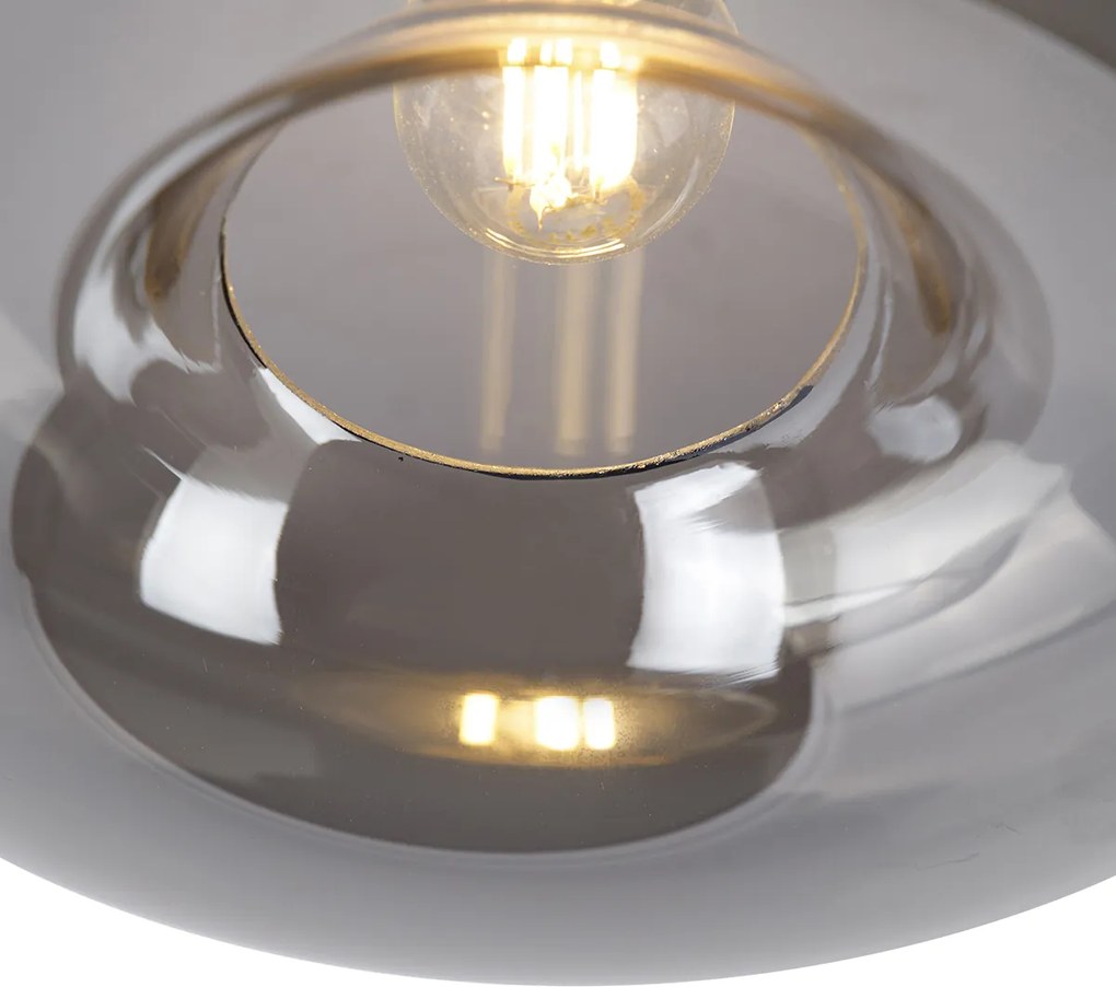 Inteligentna lampa sufitowa czarna z przydymionym szkłem, w tym WiFi P45 - Busa