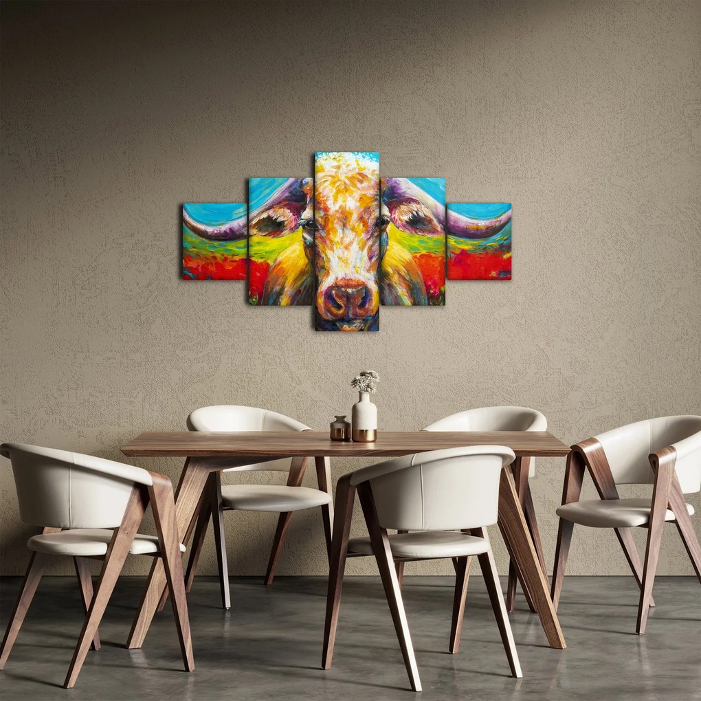 Obraz - Malowana krowa (125x70 cm)