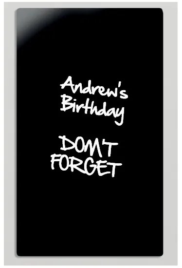 Szklana tablica do pisania na ścianę, magnetyczna, 780 x 480 mm, czarna