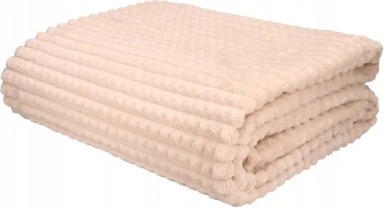 Koc kostka kremowy 200x220cm Miękki Przytulny delikatny do Salonu Sypialni