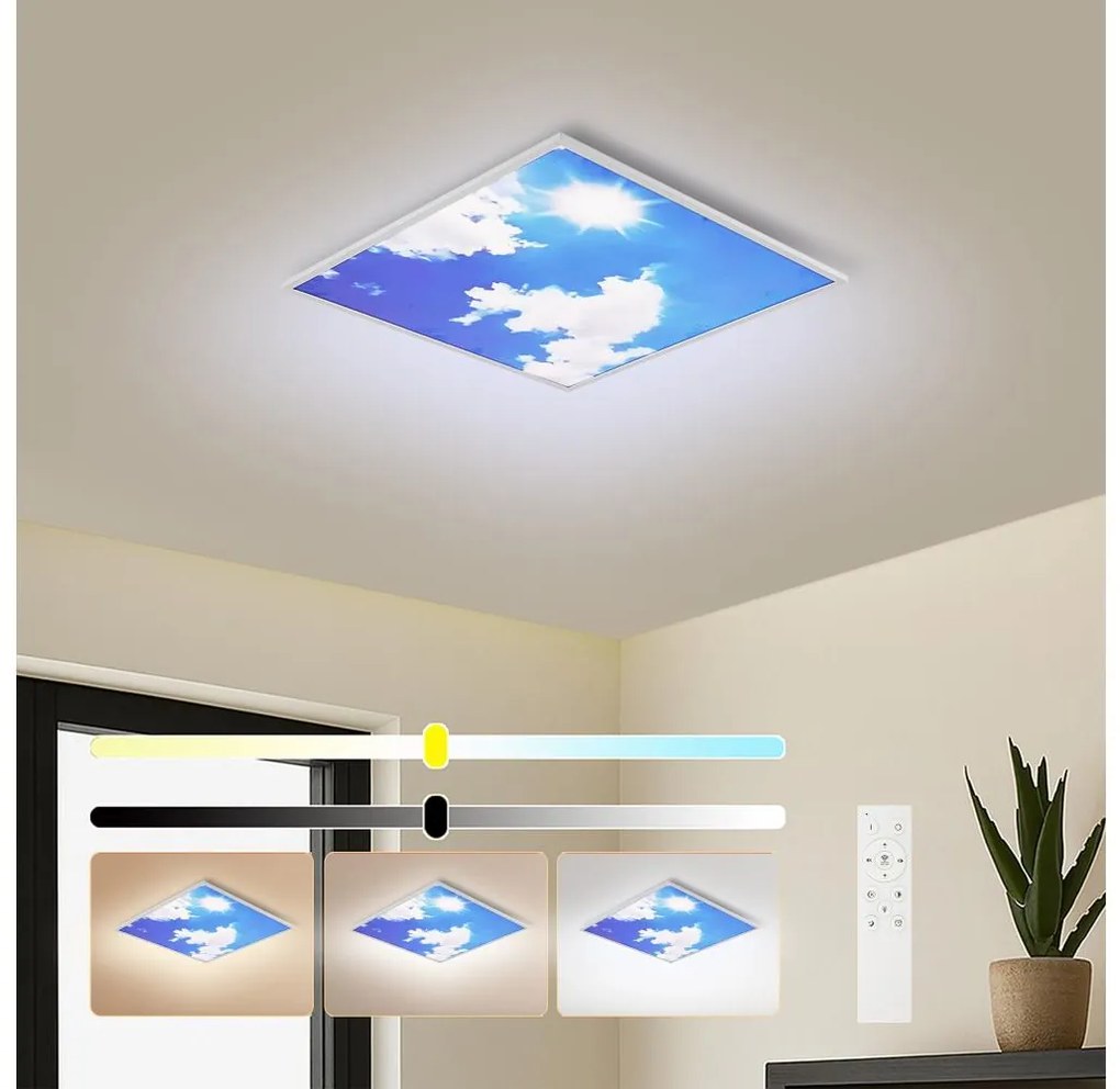 Brilagi-LED Ściemnialna oprawa SLIMFRAME LED/58W/230V 60x60 cm srebrna/niebieska+pilot
