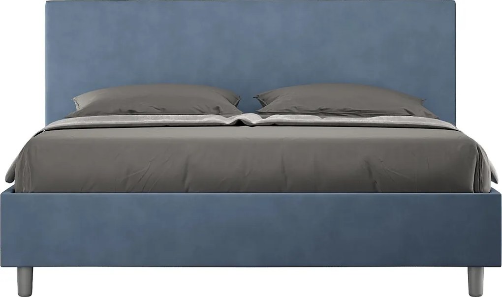 Łóżko bez stelaża tapicerowane 160x210 microfibra Niebieski Adele