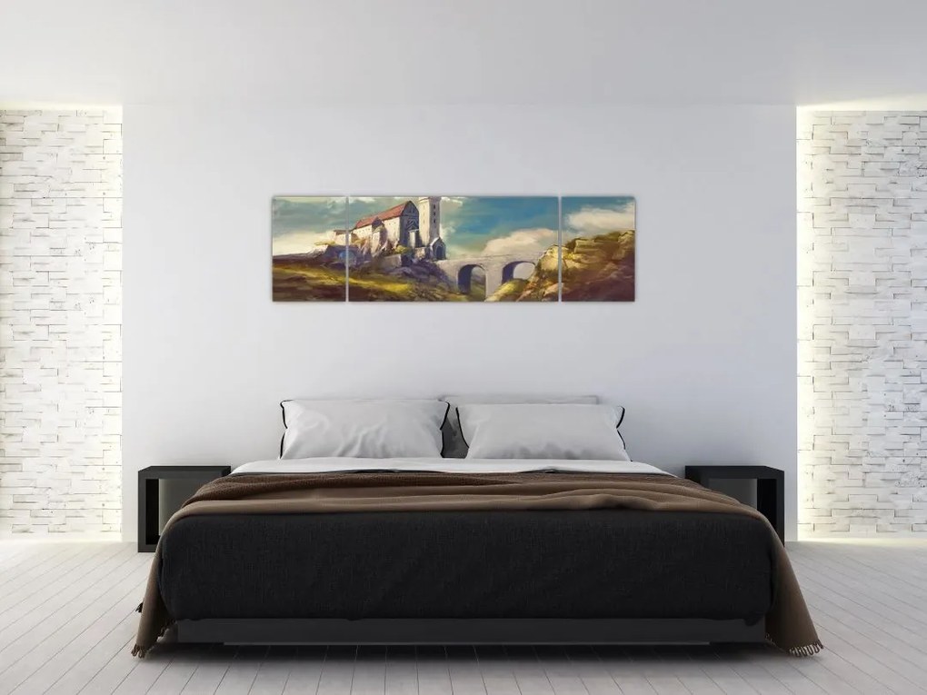 Obraz - Średniowieczny zamek (170x50 cm)
