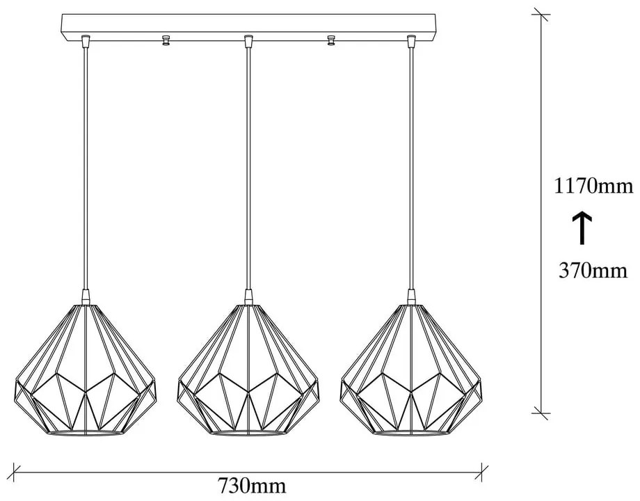Czarna lampa wisząca z metalowym kloszem Diamond – Opviq lights