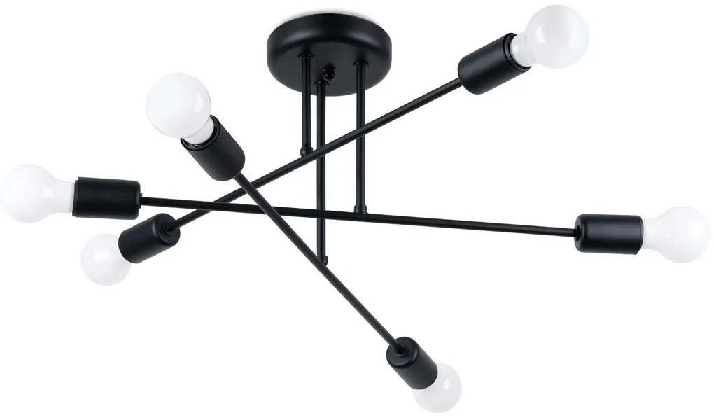Czarna industrialna lampa sufitowa patyki - A633-Karinn
