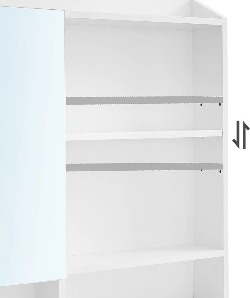 Toaletka Biała z lustrem, półkami, szufladą - RDT118W01