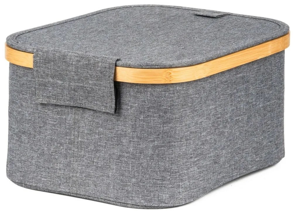 Pojemnik do przechowywania G21 24 x 30 x 15 cm, bambusowy z pokrywką, szary