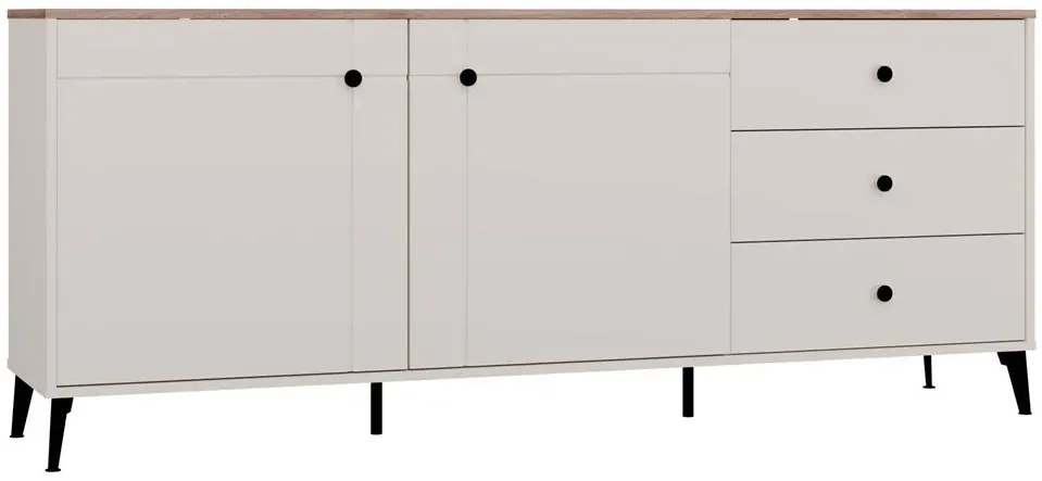 Komoda kaszmirowa na nóżkach z blatem dąb castello E4-D85