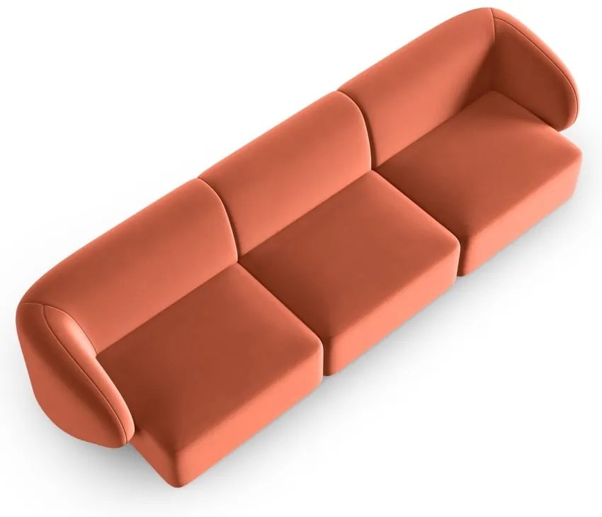 Różowa aksamitna sofa 266 cm Paolo – Milo Casa