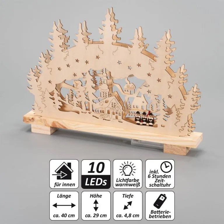 Nexos Świąteczny łuk świetlny, 10 diod LED, ciepła biel, bat