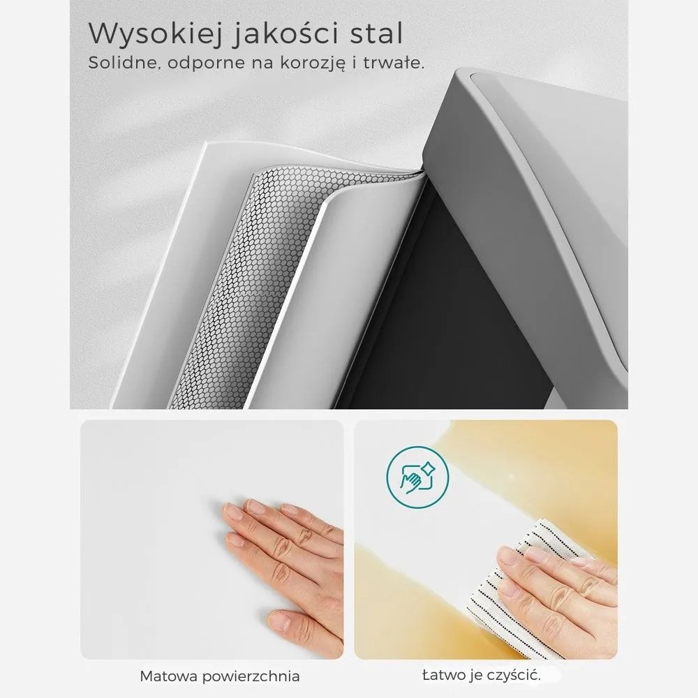 Kosz do segregacji odpadów SORT, 24l (3x8l), szara/biała SongmicsHome