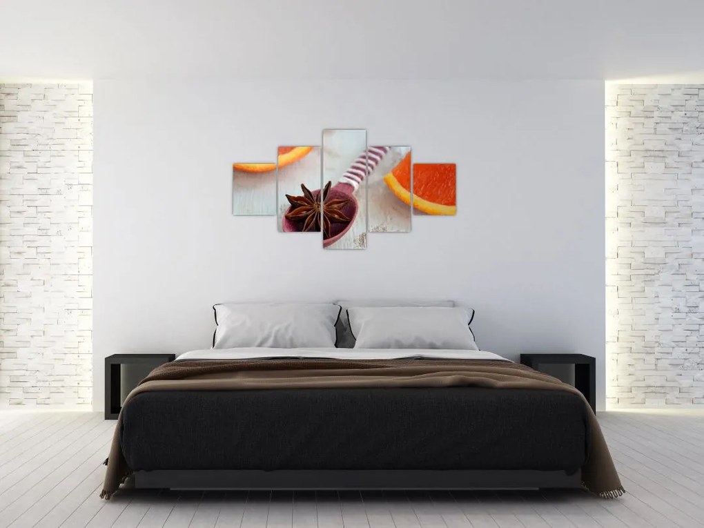 Obraz cynamonu na łyżce (125x70 cm)