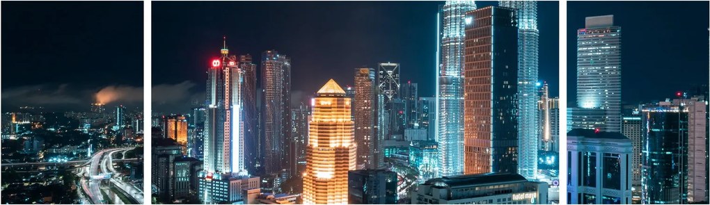 Obraz - Noc w Kuala Lumpur (170x50 cm)