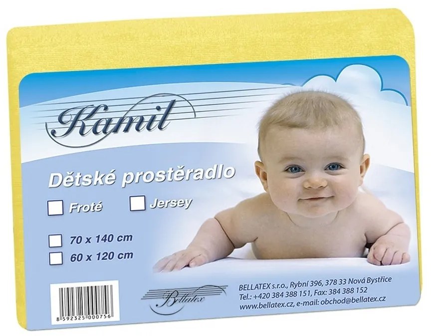 Bellatex Prześcieradło dziecięce frotte, 60 x 120 cm