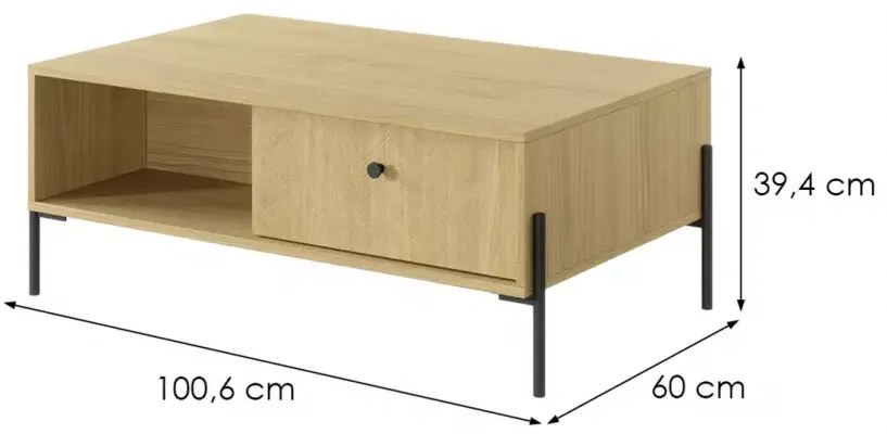 Stolik kawowy w dekorze dąb SCANDI 2S
